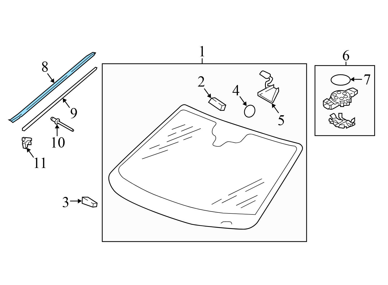WINDSHIELD SIDE TRIM / WATER DEFLECTOR
