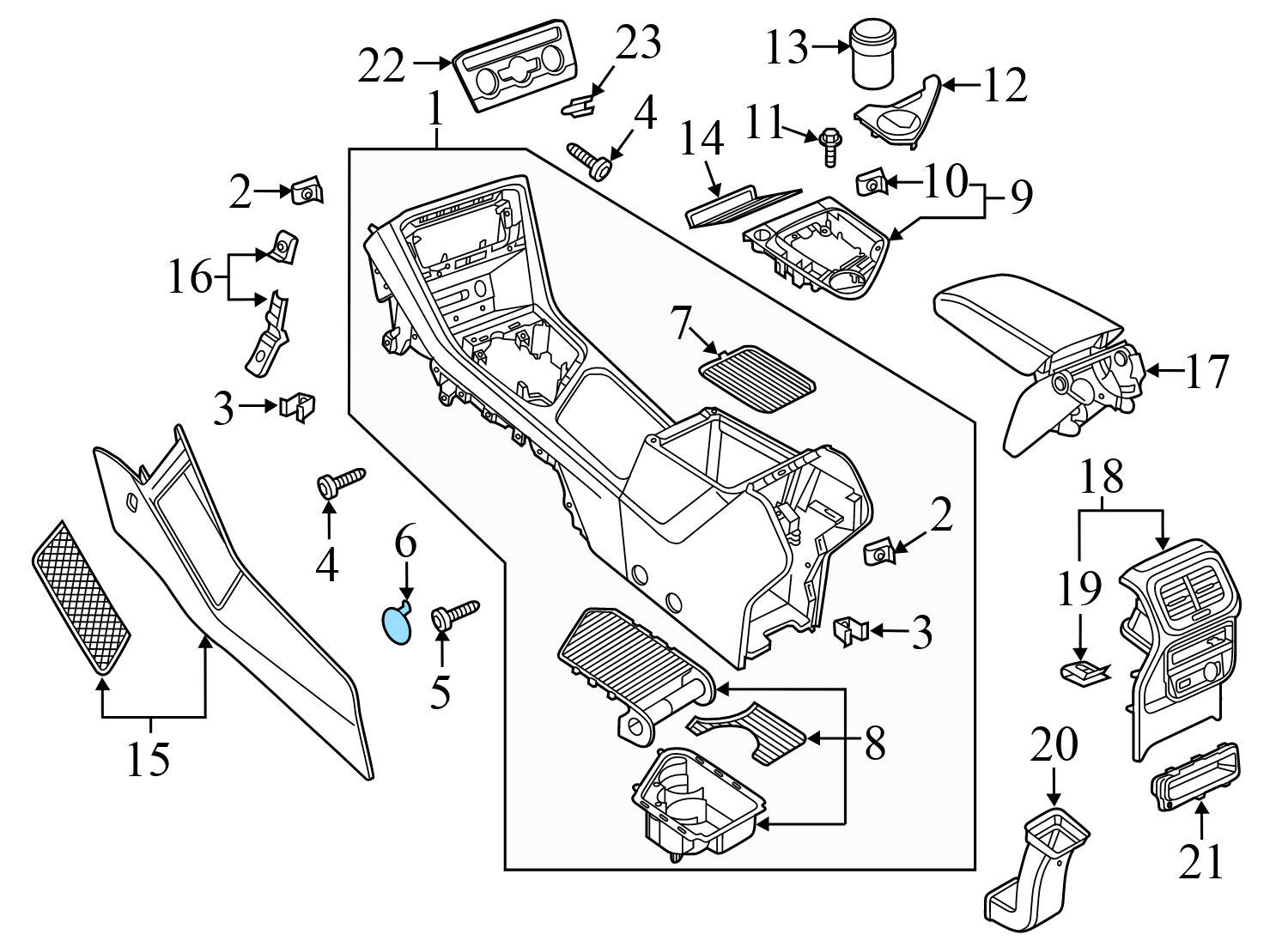 CENTER CONSOLE SCREW CAP / COVER