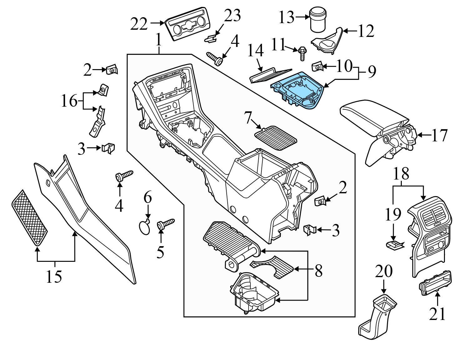 SHIFTER TRIM / CUP HOLDER