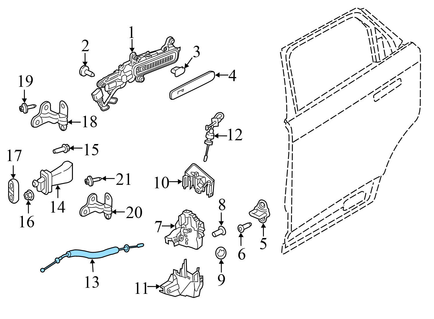 INTERIOR DOOR HANDLE RELEASE / BOWDEN CABLE
