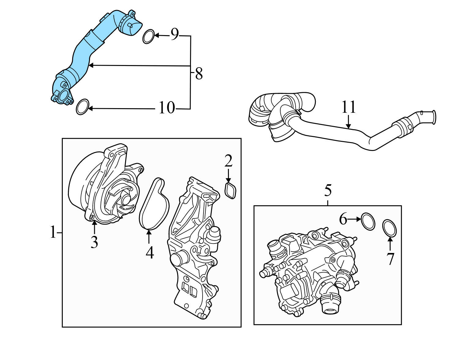 ENGINE COOLANT PUMP HOSE / LINE / PIPE