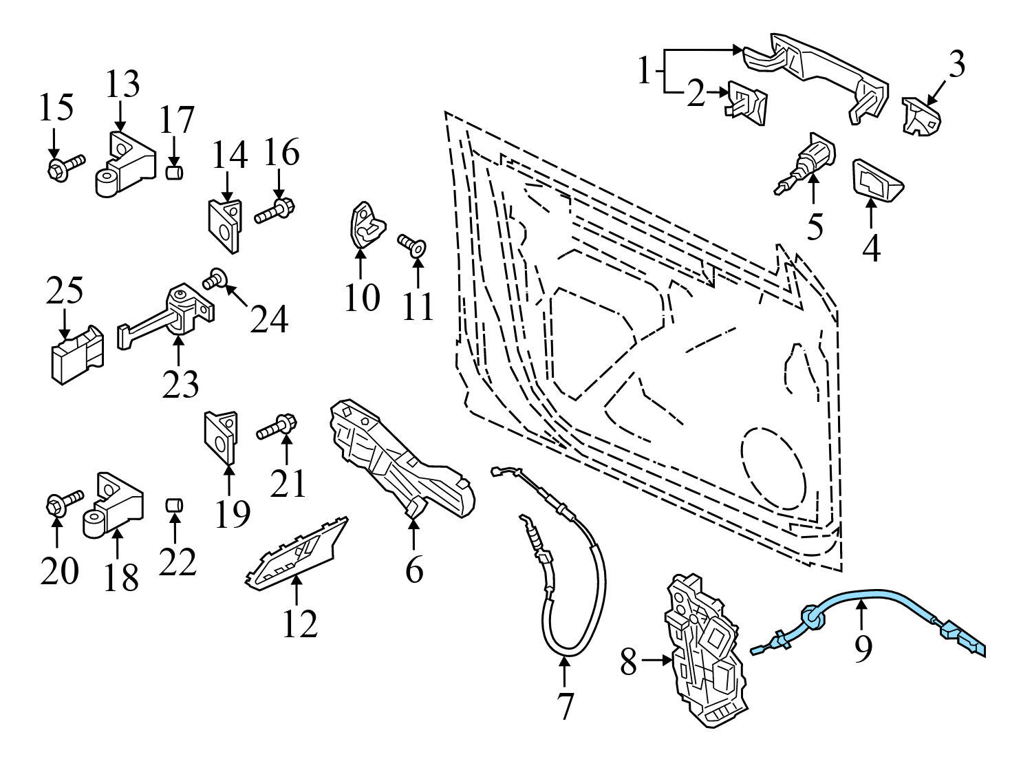 INTERIOR DOOR HANDLE RELEASE / BOWDEN CABLE