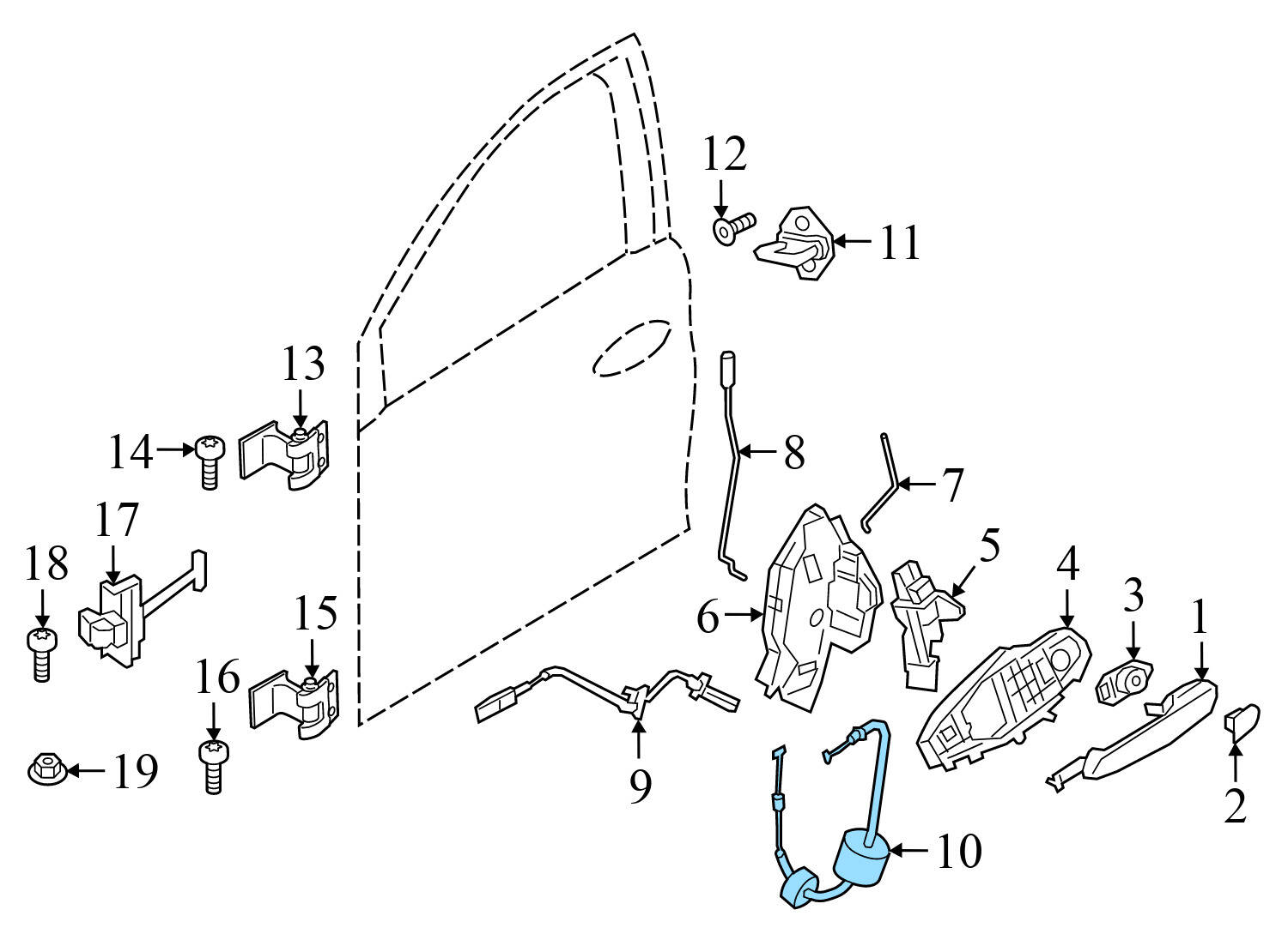 EXTERIOR DOOR HANDLE RELEASE / BOWDEN CABLE