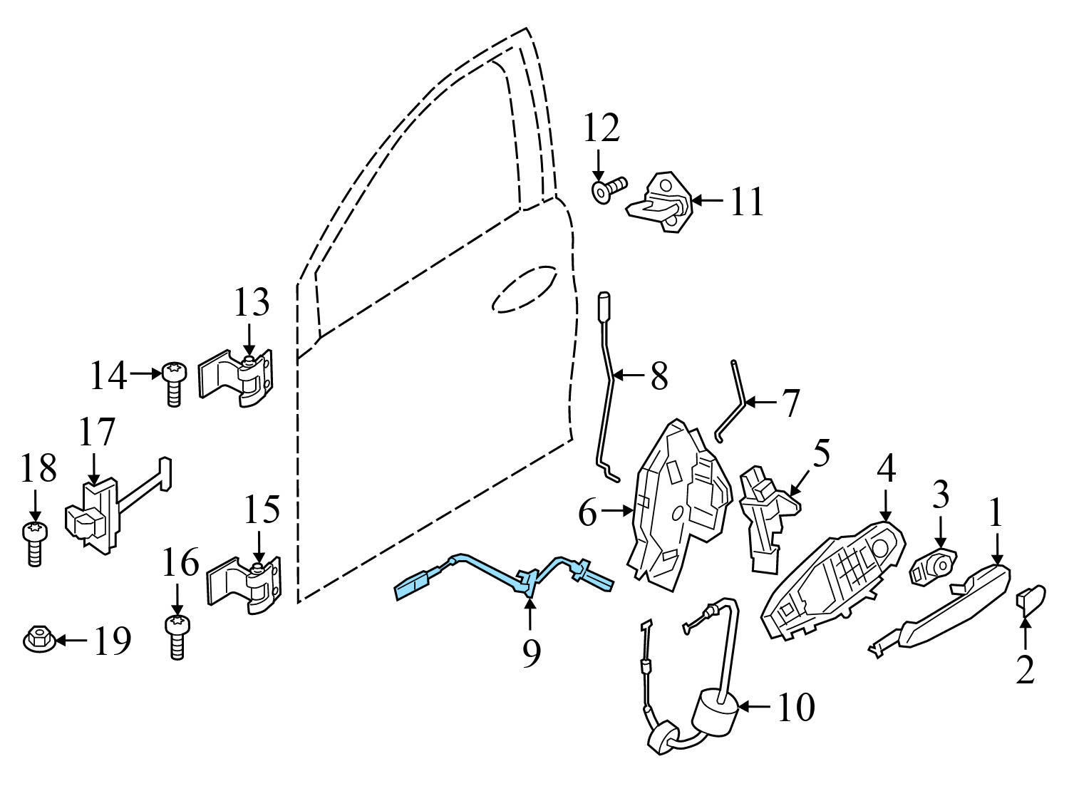 INTERIOR DOOR HANDLE RELEASE / BOWDEN CABLE