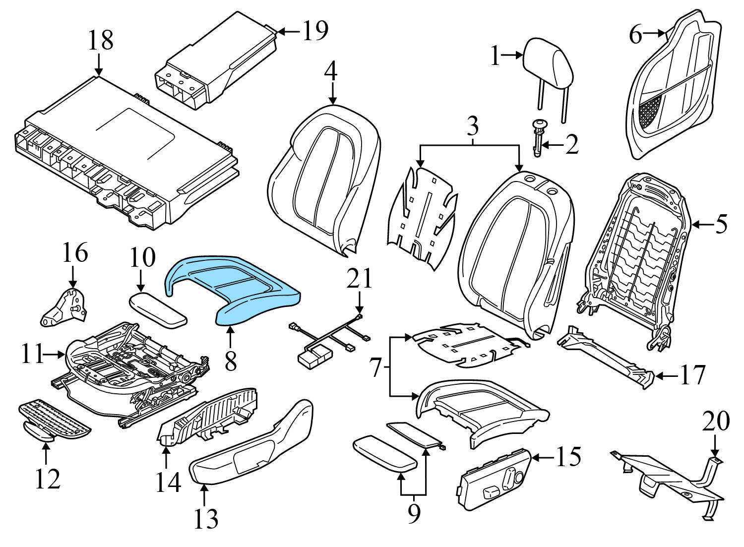 LOWER SEAT BOTTOM CUSHION