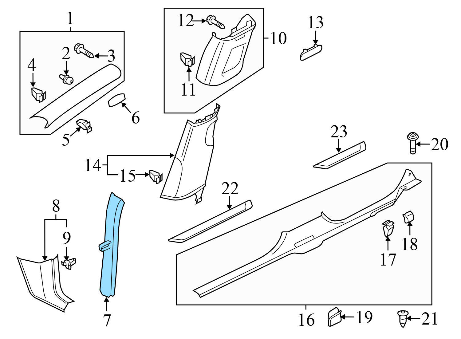 CENTER A PILLAR TRIM / PANEL