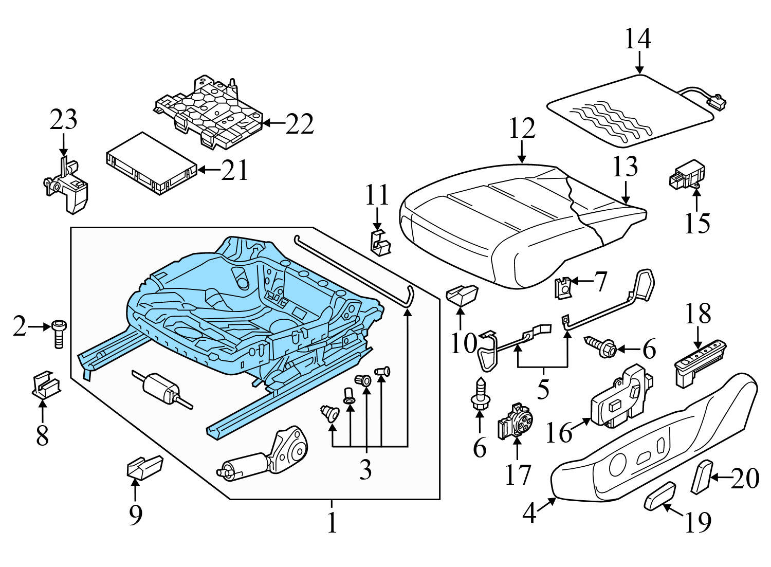 SLIDE / LONGITUDINAL SEAT MOTOR