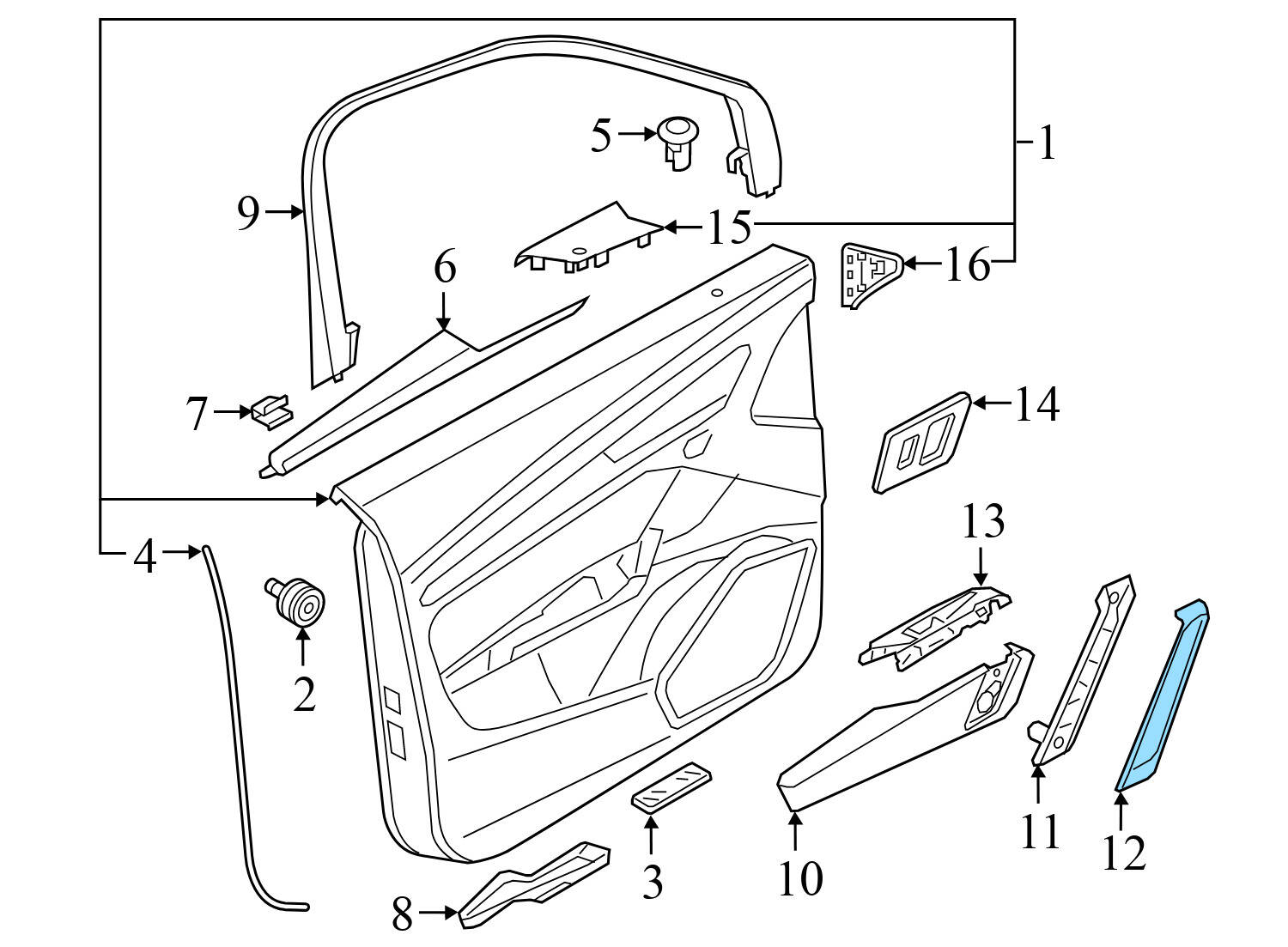 2018-2024 AUDI Q5 - Front LEFT DOOR GRAB Handle Cover / TRIM