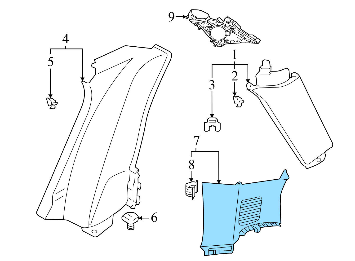 UPPER D PILLAR TRIM / PANEL