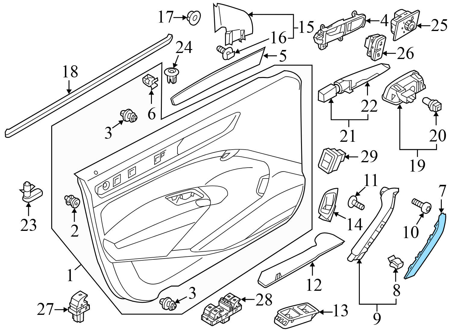 DOOR PANEL GRAB HANDLE TRIM