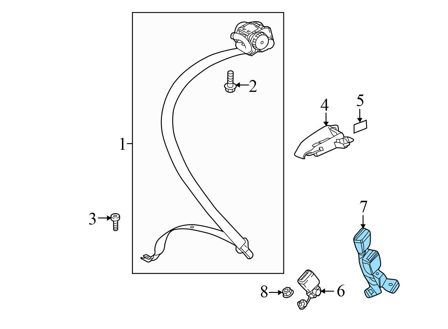 SEAT BELT BUCKLE / RECEIVER (DOUBLE)