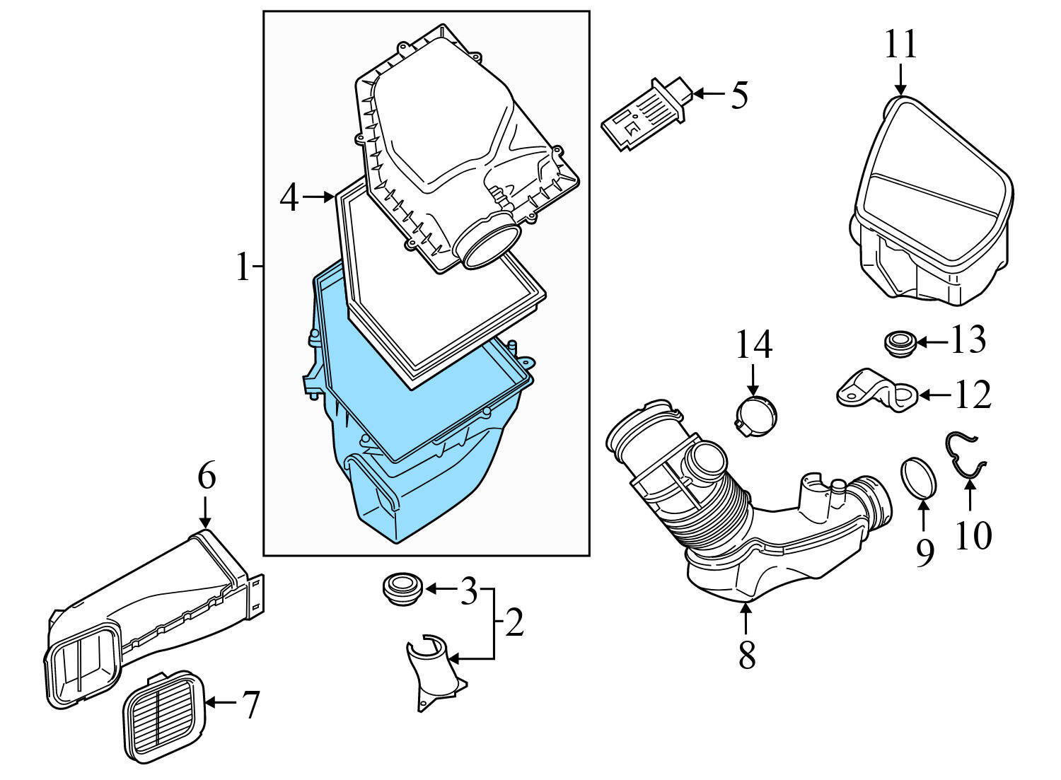 ENGINE AIR FILTER HOUSING / BOX (UPPER)