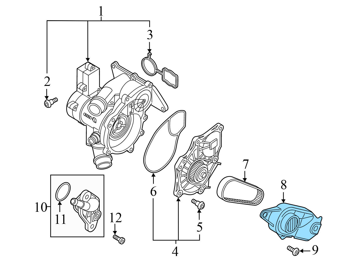 COOLANT / WATER PUMP BELT COVER