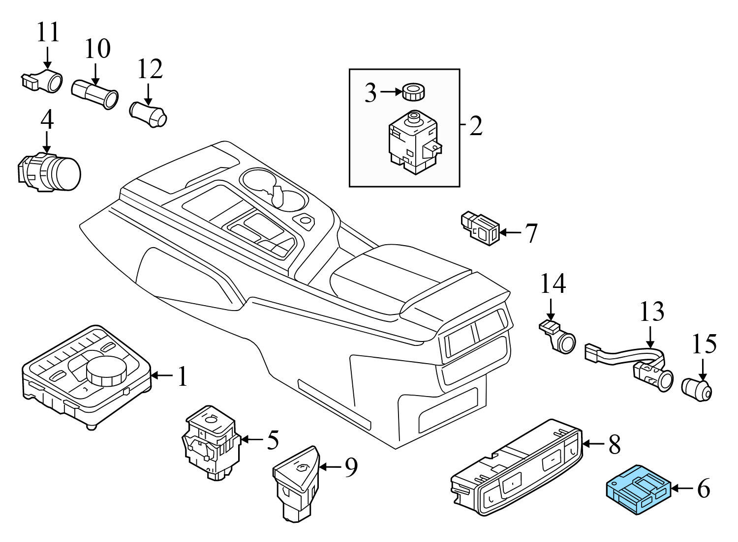 CENTER CONSOLE DUAL USB PORT / MODULE