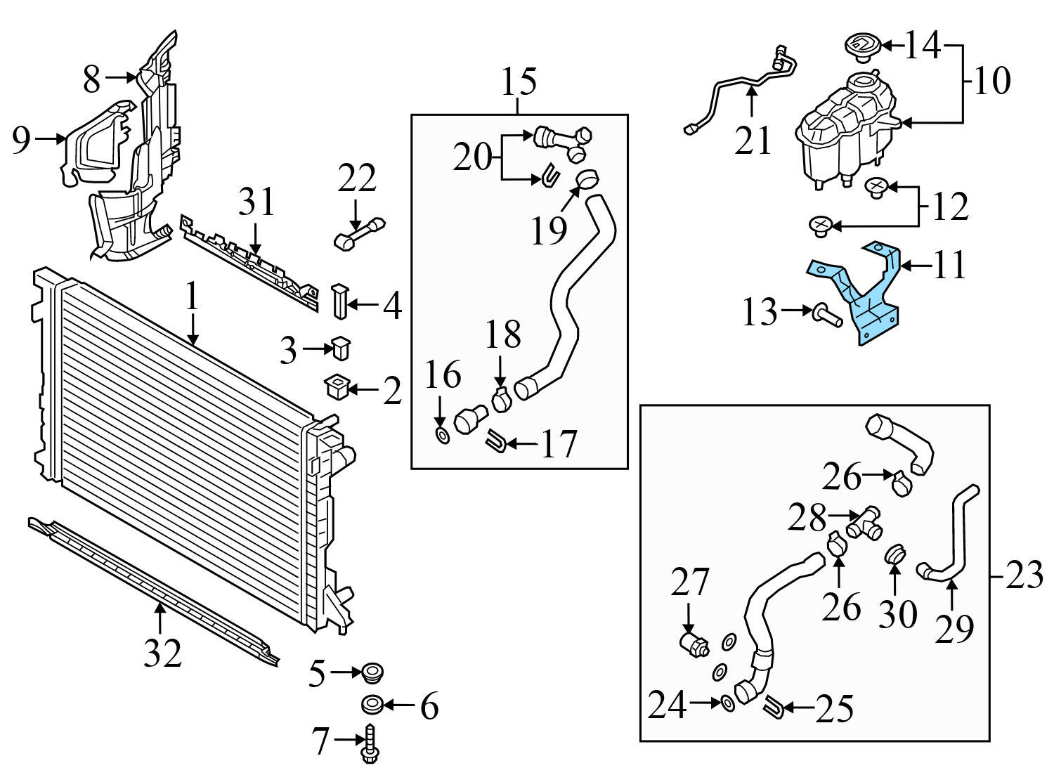 COOLANT RESERVOIR / TANK BRACKET