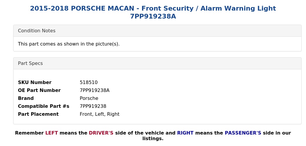 SECURITY / ALARM WARNING LIGHT