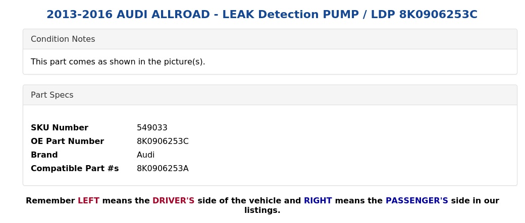LEAK DETECTION PUMP / LDP