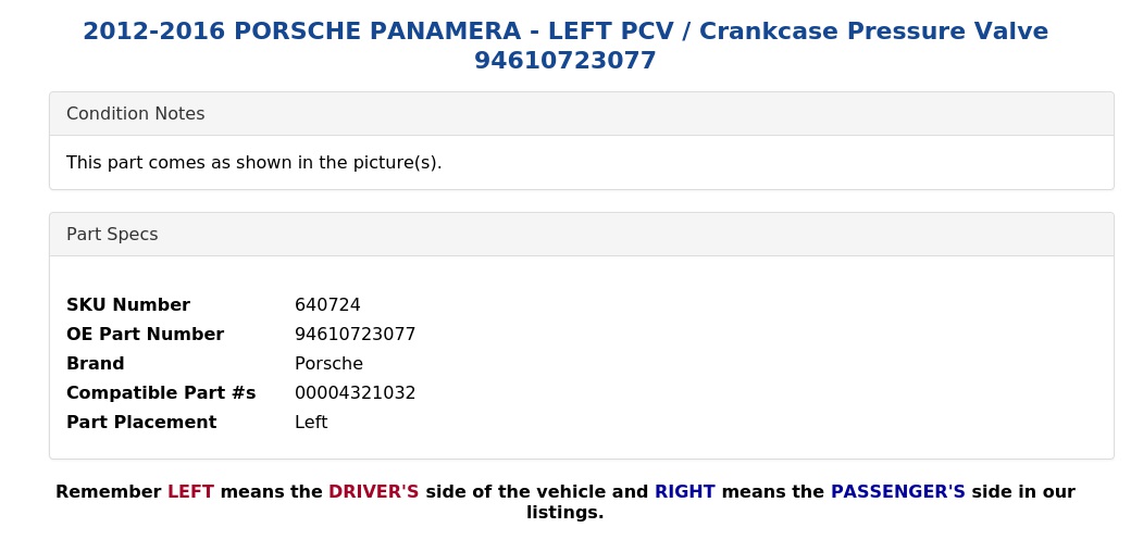 PCV / CRANKCASE PRESSURE VALVE
