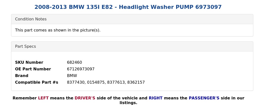 HEADLIGHT WASHER PUMP