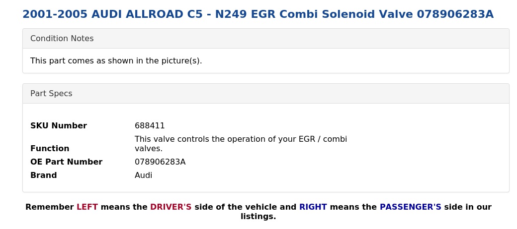 N249 EGR COMBI SOLENOID VALVE