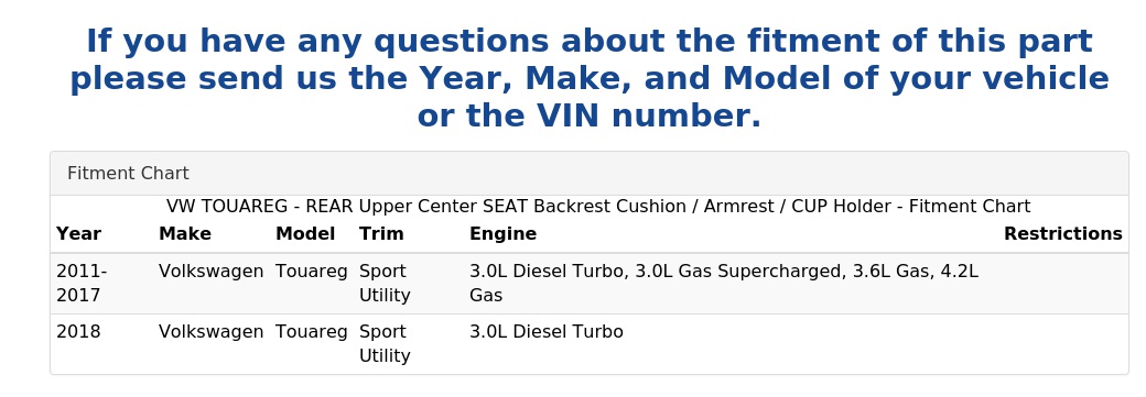 UPPER CENTER SEAT BACKREST CUSHION / ARMREST / CUP HOLDER