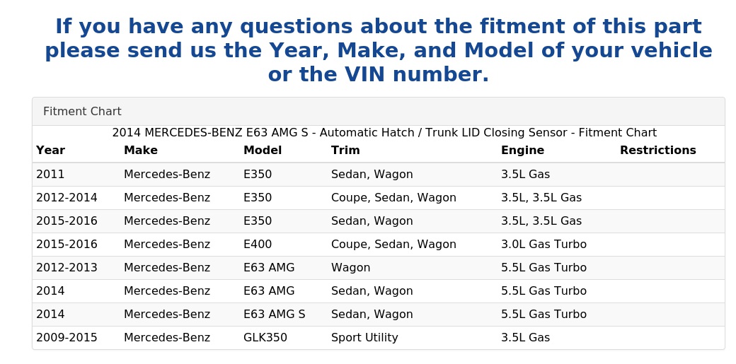 AUTOMATIC HATCH / TRUNK LID CLOSING SENSOR