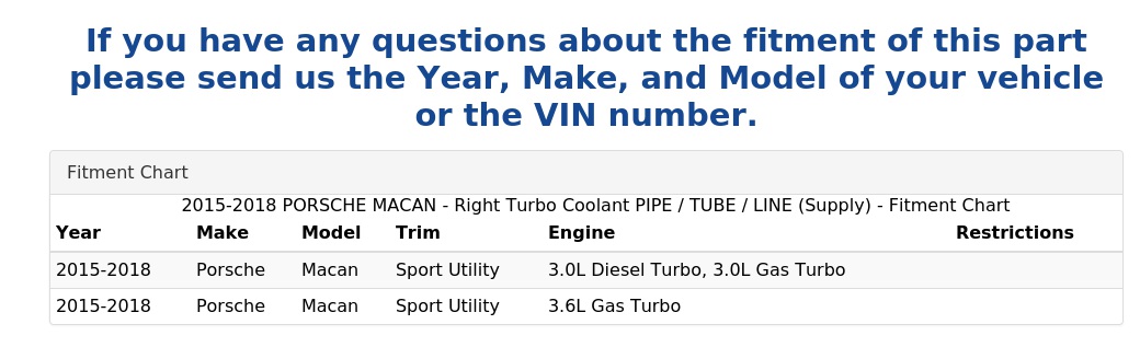 TURBO COOLANT PIPE / TUBE / LINE (SUPPLY)