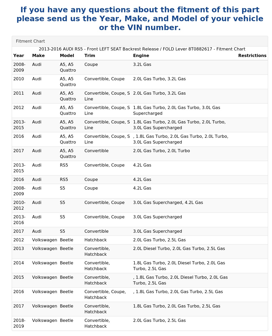 SEAT BACKREST RELEASE / FOLD LEVER