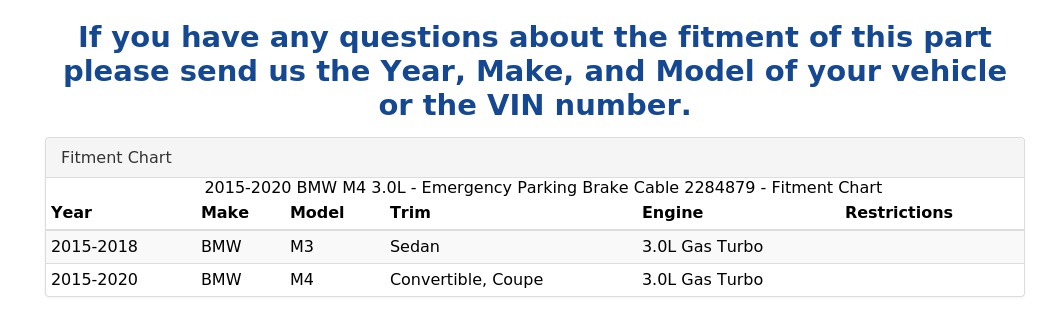 EMERGENCY PARKING BRAKE CABLE