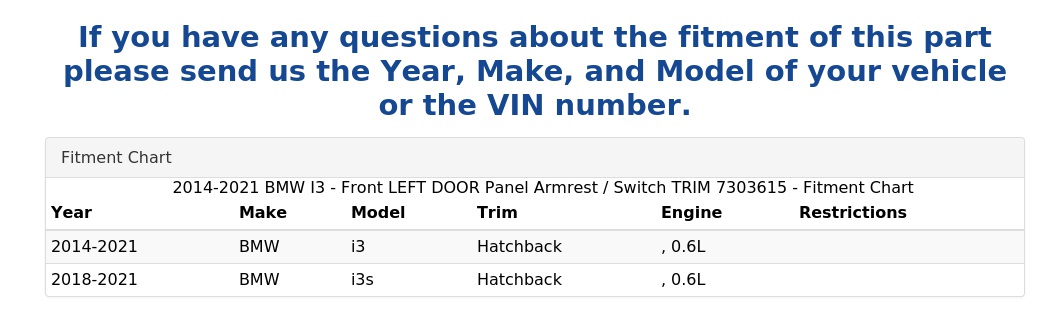 DOOR PANEL ARMREST / SWITCH TRIM