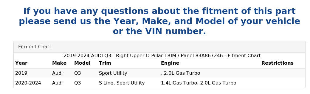 UPPER D PILLAR TRIM / PANEL