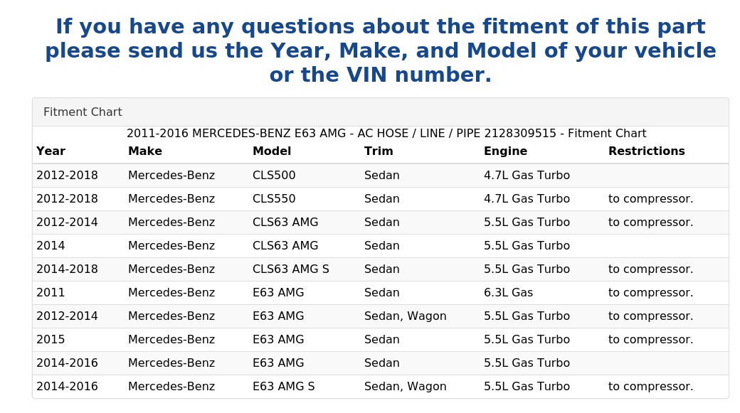 AC HOSE / LINE / PIPE