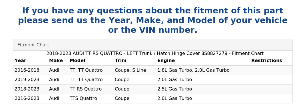 TRUNK / HATCH HINGE COVER