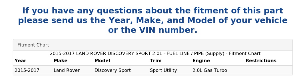 FUEL LINE / PIPE (SUPPLY)