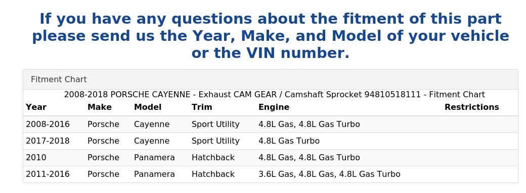 EXHAUST CAM GEAR / CAMSHAFT SPROCKET