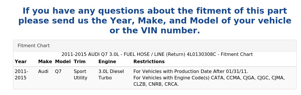 FUEL HOSE / LINE (RETURN)