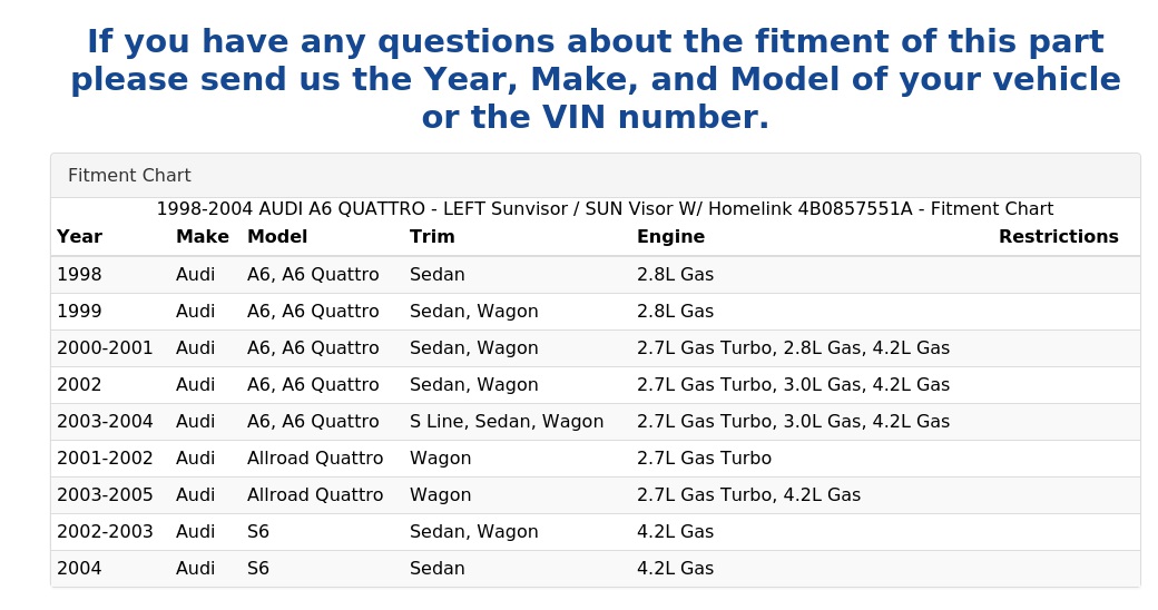SUNVISOR / SUN VISOR w/ HOMELINK