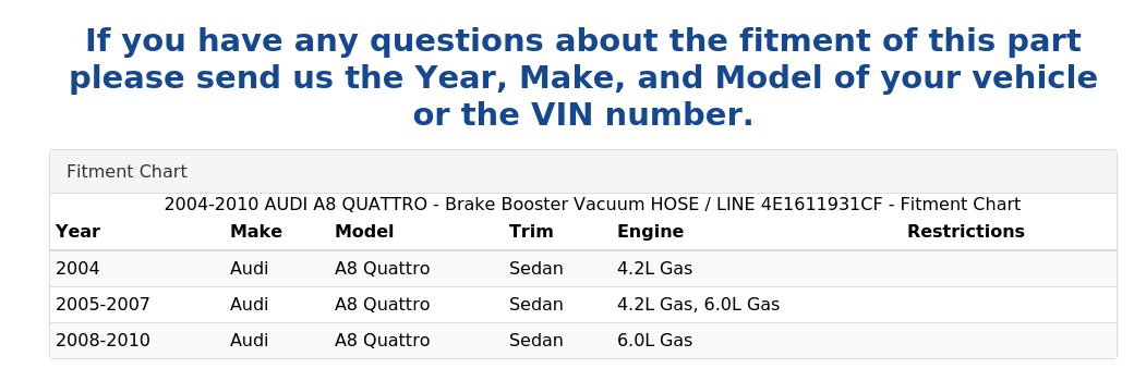 BRAKE BOOSTER VACUUM HOSE / LINE