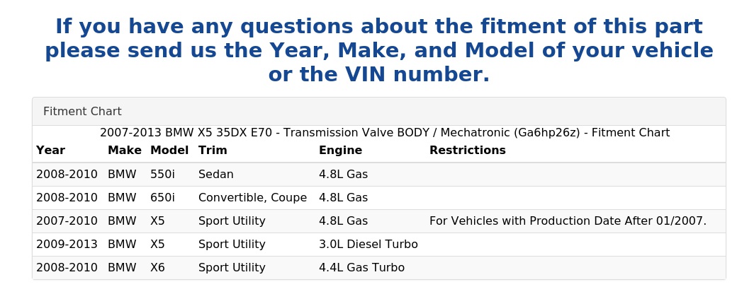 TRANSMISSION VALVE BODY / MECHATRONIC (GA6HP26Z)