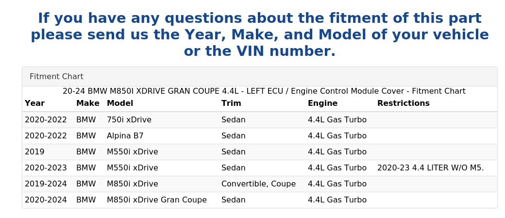 ECU / ENGINE CONTROL MODULE COVER
