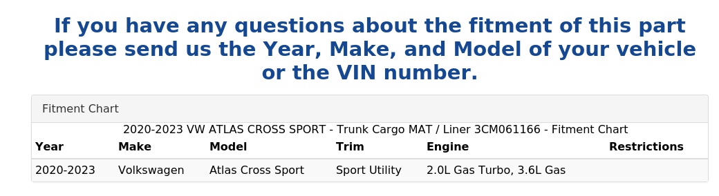 TRUNK CARGO MAT / LINER