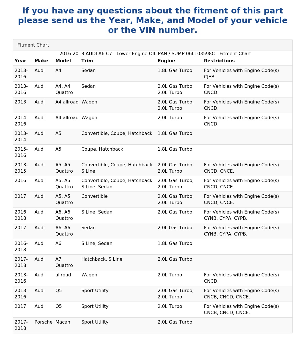 LOWER ENGINE OIL PAN / SUMP