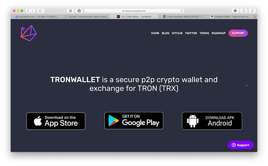 tronwallet offers a variety of tokens from the tron ecosystem