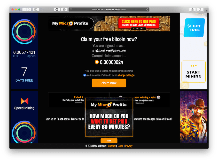 moon bitcoin faucet is legit