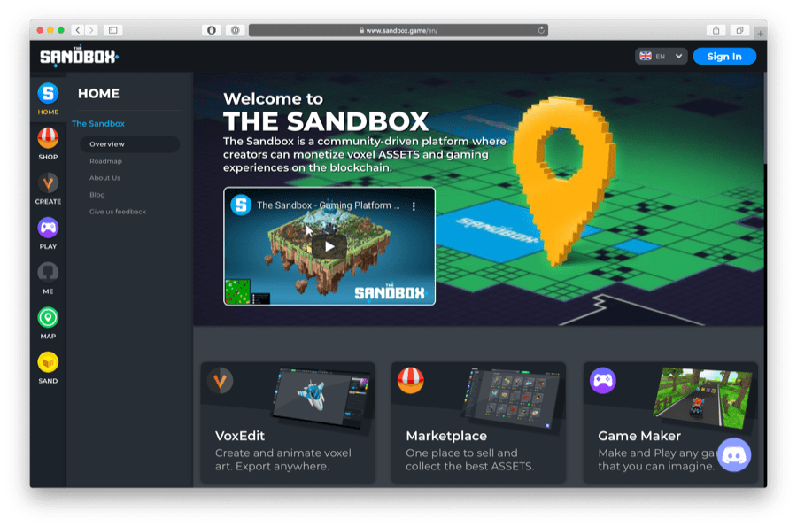 the sandbox is one of the best ethereum game