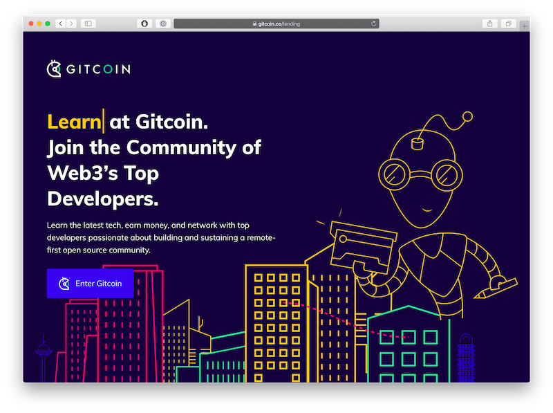 gitcoin community dapp home page