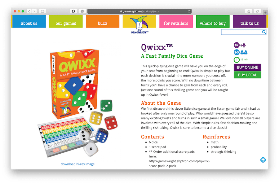 qwixx is a fun family game with dice