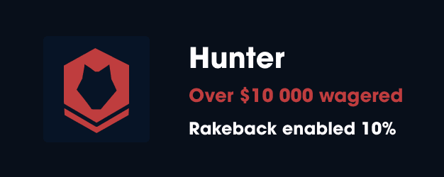 hunter rank for rakeback at wolf.bet