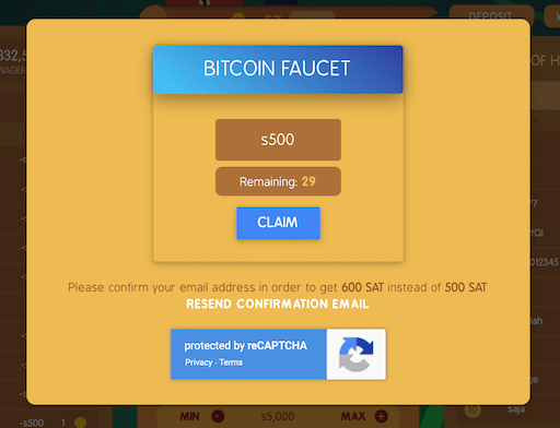 the bitcoin faucet on cryptoskulls site