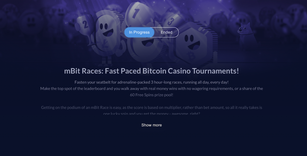 mbit casino tournament section